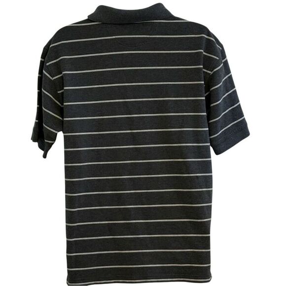 Greg Norman Polo Golf Gray White Stripe Casual Summer Pool Beach Vacation 100% C - Picture 7 of 7